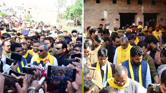 नंदिनी राजभर के परिवार से मिले ओपी राजभर, बच्चों की पढ़ाई का उठाया जिम्मा