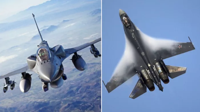 एफ- 16 और SU- 35 लड़ाकू विमान। ( फाइल फोटो )