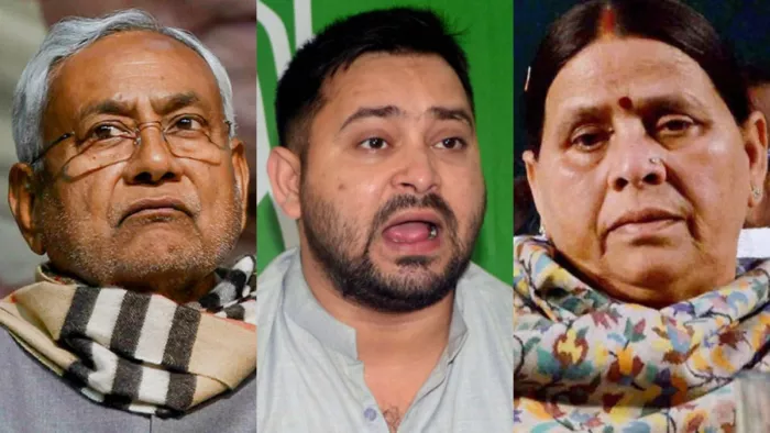 नीतीश कुमार, तेजस्वी यादव और राबड़ी देवी। फाइल फोटो- PTI