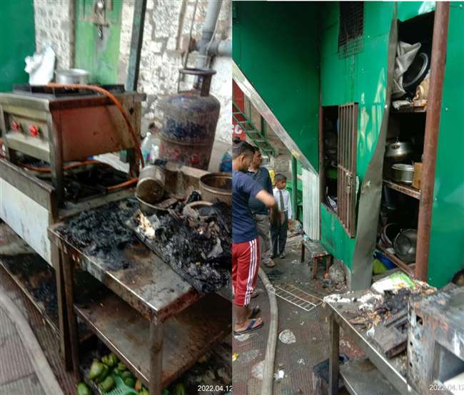 हेरिटेज मार्केट कसौली में दुकान में भड़की आग पर काबू पाते सेना के जवान व स्थानीय लोग।