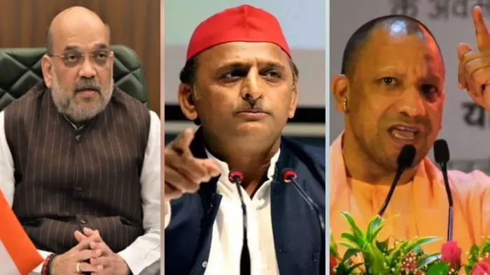 अमित शाह, अखिलेश यादव, योगी आदित्यनाथ। - फाइल फोटो