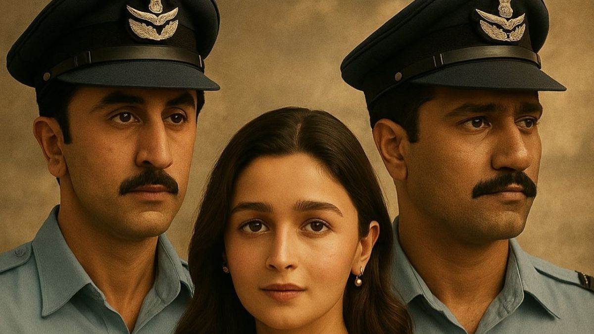 sanjay leela bhansali love and war ai generated poster out of alia bhatt ranbir kapoor vicky kaushal