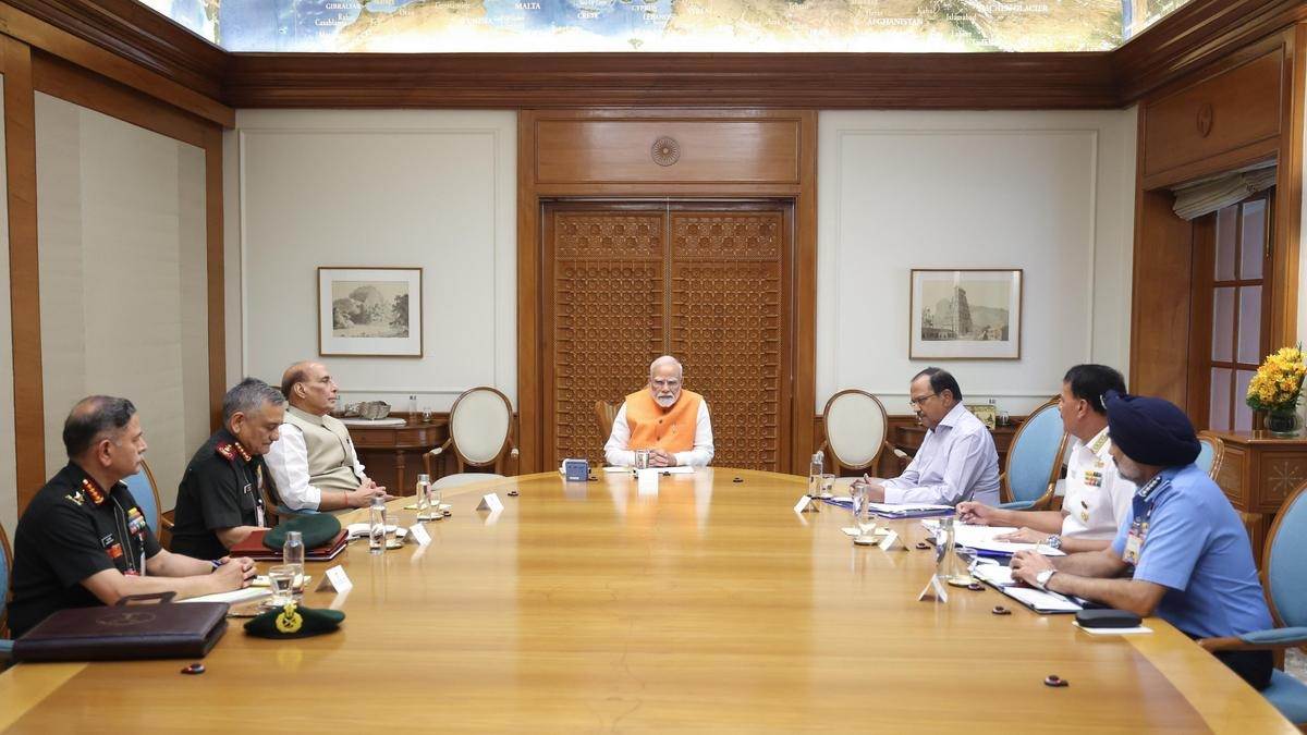 india pak conflict pm modi meets military chiefs and ajit doval before dgmo talks on ceasefire