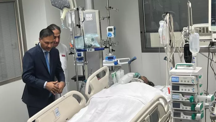 कुवैत में आग लगने से 30 से अधिक भारतीय कर्मचारी घायल। फोटोः एएनआई।