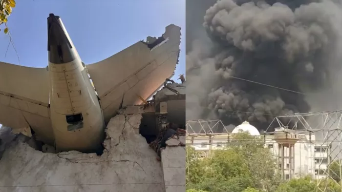 Ahmedabad plane crash अहमदाबाद में प्लेन क्रैश। (फोटो- जागरण)
