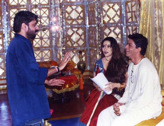 Bhansali with SRK and Madhuri. Photo- Twitter/SRK