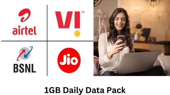 Prepaid Recharge Plan With 1GB Daily Data And Free Voice Calls Jio Airtel BSNL And VI
