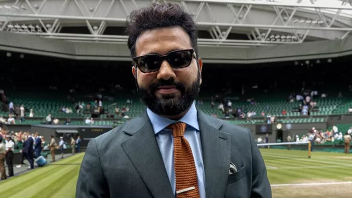 टेनिस मैच देखने पहुंचे रोहित शर्मा। इमेज- Wimbledon