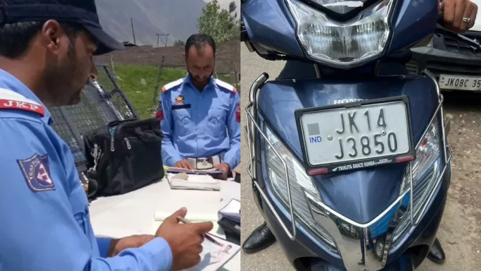 नाबालिग स्कूटी चालक का कटा 40 हजार का चालान।
