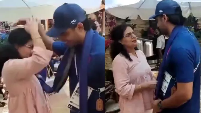 Manu Bhaker की मां ने Neeraj Chopra से की खास मुलाकात