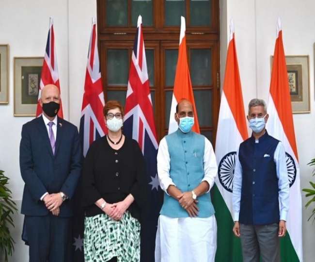 भारत और आस्ट्रेलिया के बीच हुई 'टू प्लस टू' वार्ता ।