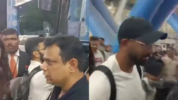 चेन्नई एयरपोर्ट के बाहर भारतीय टीम। इमेज- सोशल मीडिया