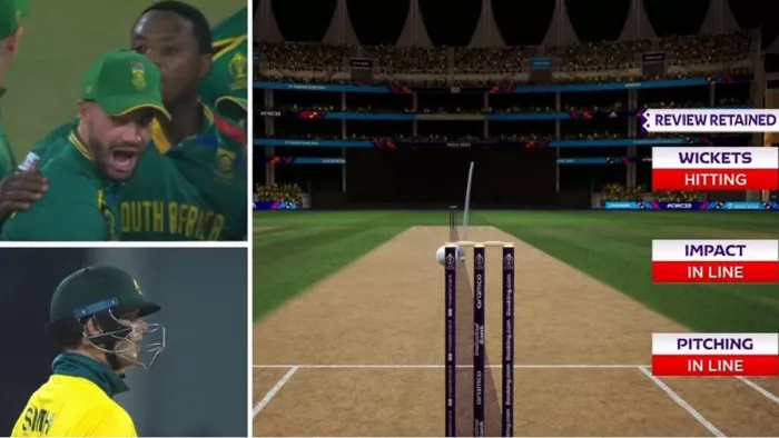 Steve Smith LBW, रबाडा की गेंद पर आउट हुए स्टीव स्मिथ।