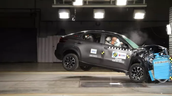 Citroen Basalt को Bharat NCAP क्रैश टेस्ट।