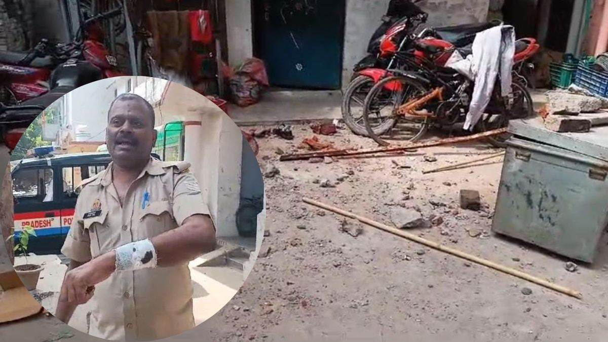 landlords stone pelting injures two policemen in kanpur