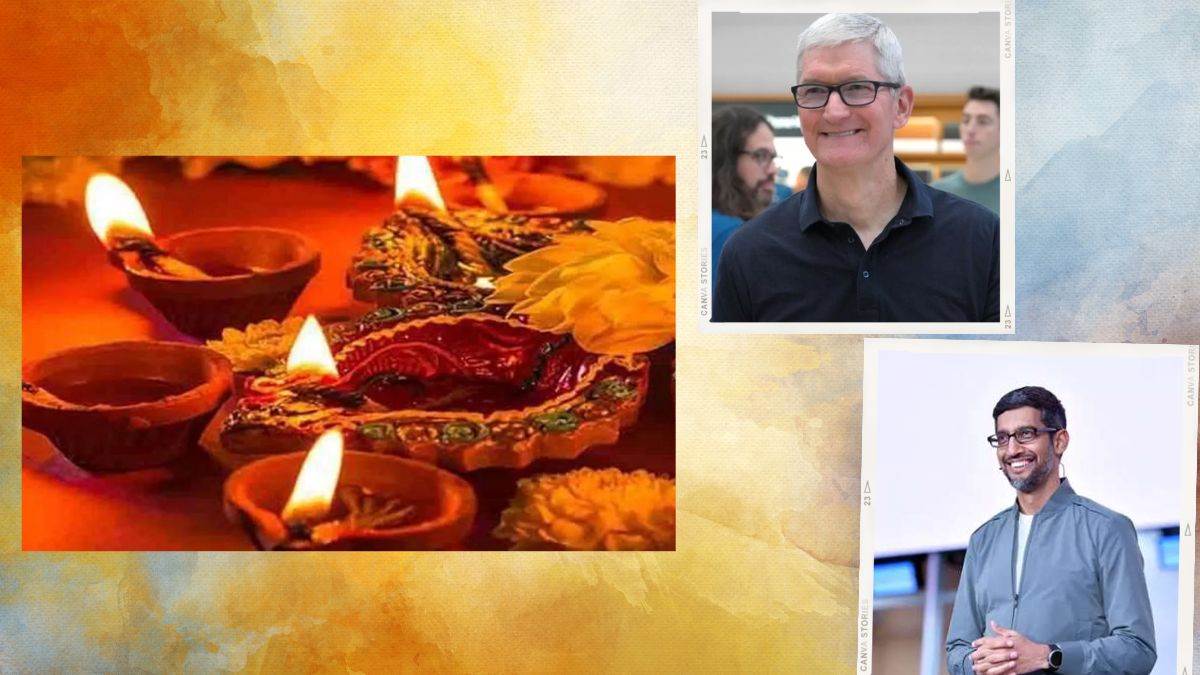 diwali wishes by google ceo sundar pichai and apple ceo tim cook