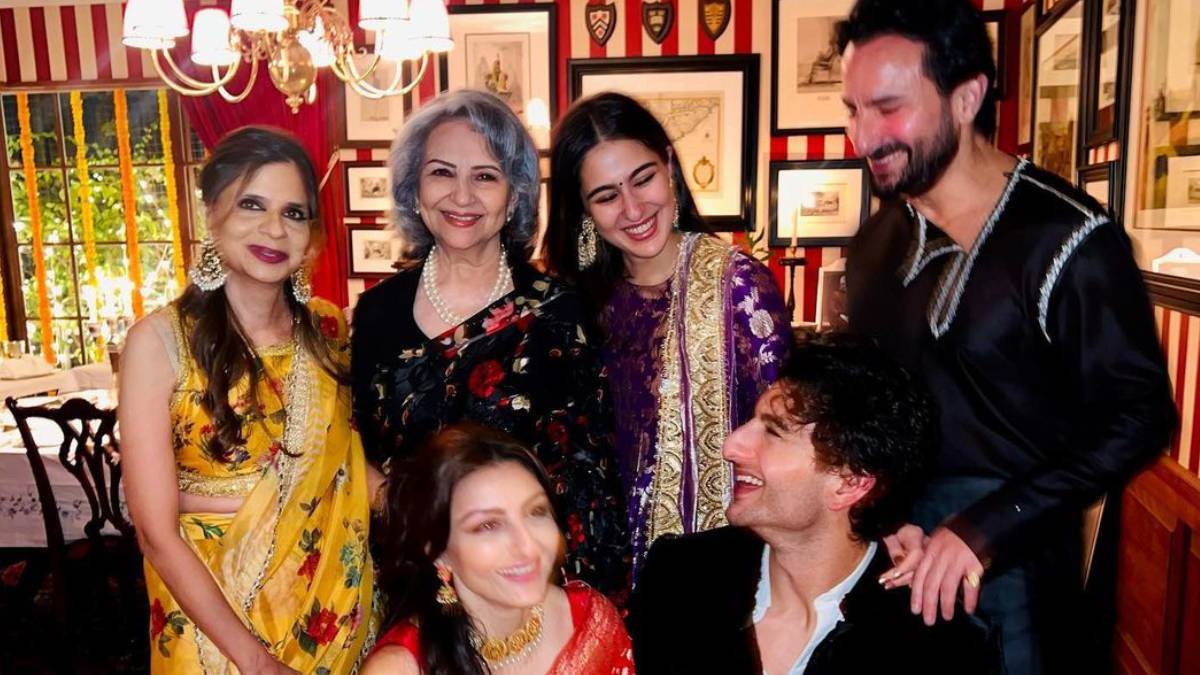 diwali 2023 sara ali khan celebrates diwali with saif ali khan kareena kapoor and pataudi family see here pictures