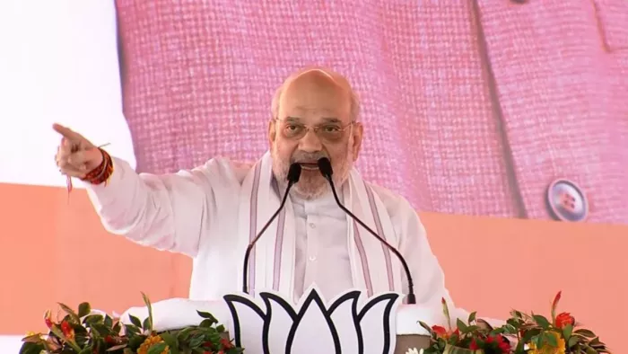 धनबाद में अमित शाह ने कांग्रेस पर साधा निशाना। फ़ोटो- जागरण