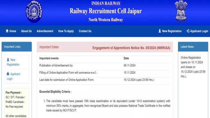 Railway Vacancy 2024 के लिए यहां से करें अप्लाई।