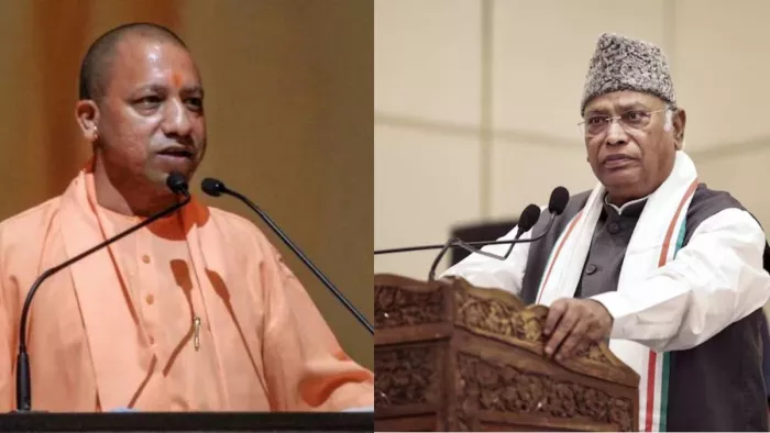 मुख्यमंत्री योगी आदित्यनाथ और कांग्रेस के राष्ट्रीय अध्यक्ष मल्लिकार्जुन खरगे (File Photo)