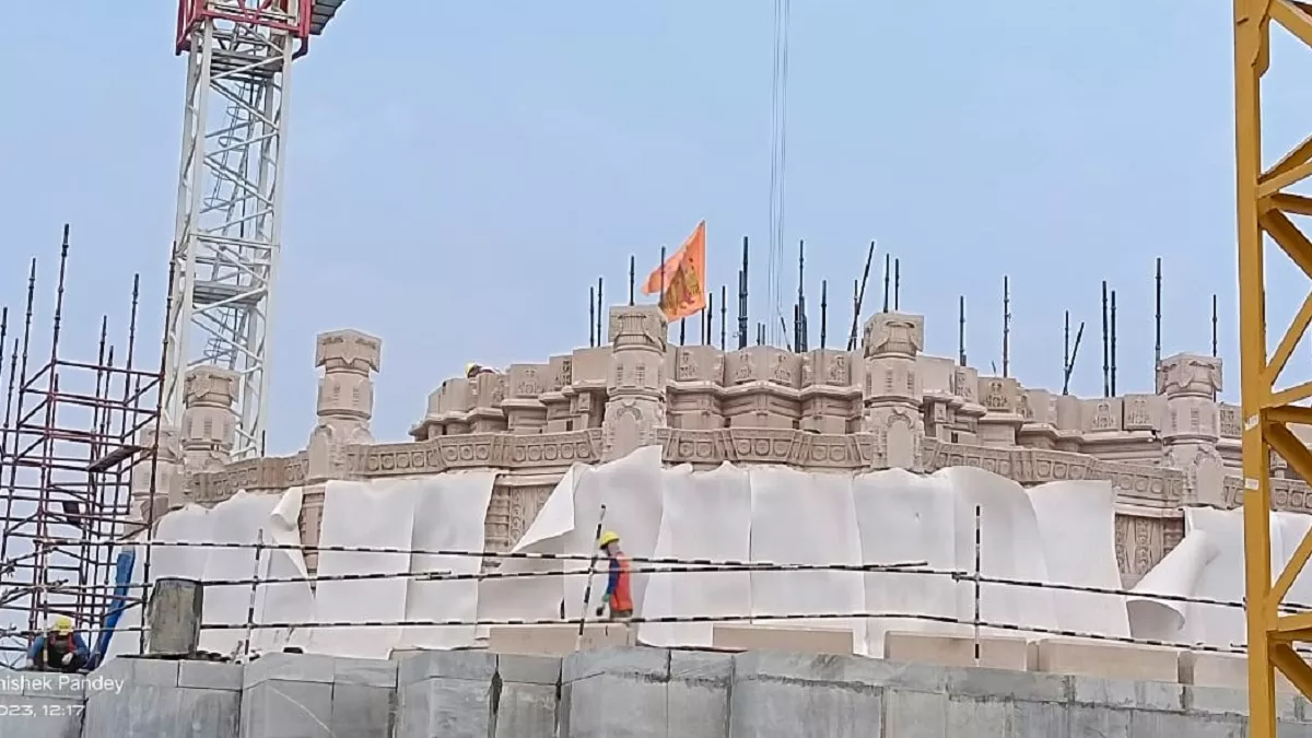 Ram Mandir अयोध्‍या राम मंद‍िर की नई तस्‍वीरें आईं सामने चंपत राय बोले-  अक्टूबर तक पूरा हो जाएगा प्रथम तल - New pictures of Ram Mandir surfaced  Champat Rai said the first