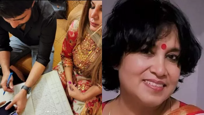 File Photo of Rakhi Sawant, Adil Khan and Taslima Nasreen