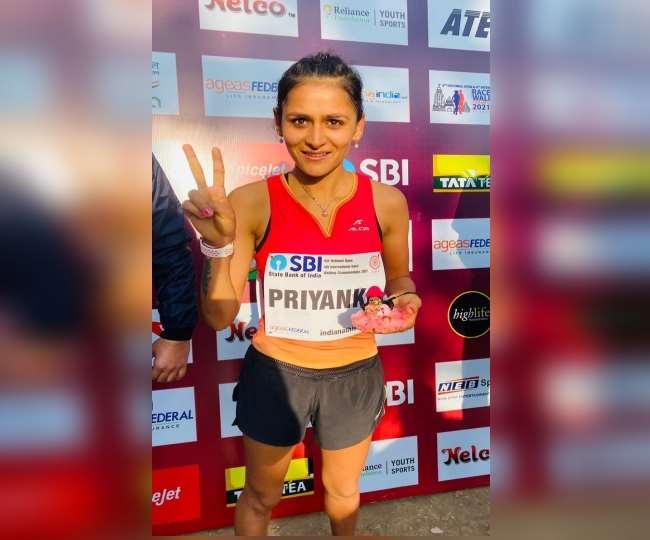 breaking news priyanka of meerut did amazing won gold with a record in pace moves and got olympic quota