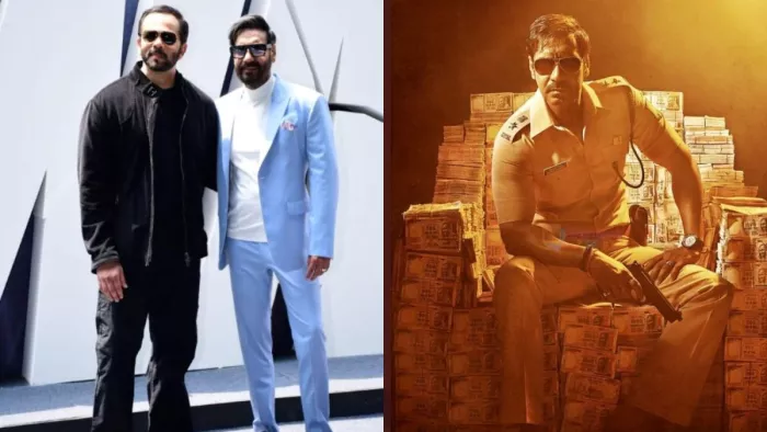 File Photo of Rohit Shetty and Ajay Devgn (Right) and Still Image of Ajay Devgn from Singham (Left)