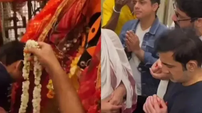 काली मंदिर में पूजा करने पहुंचे गौतम गंभीर। फोटो- स्क्रीन ग्रैब