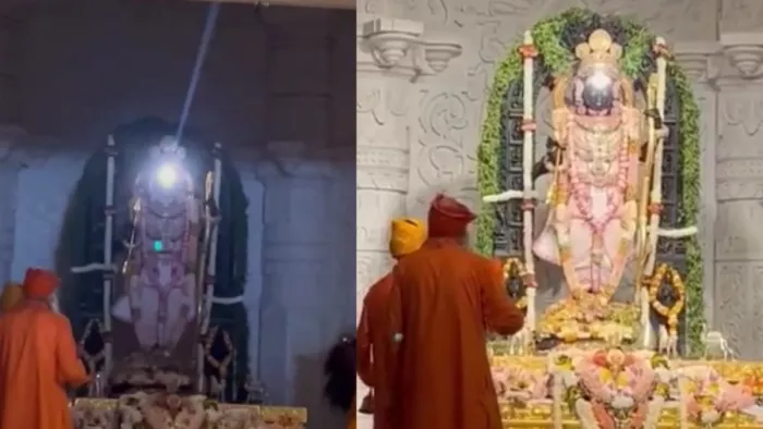 इंटरनेट मीडिया पर प्रसारित सूर्य तिलक का चित्र। वीडियो ग्रैब