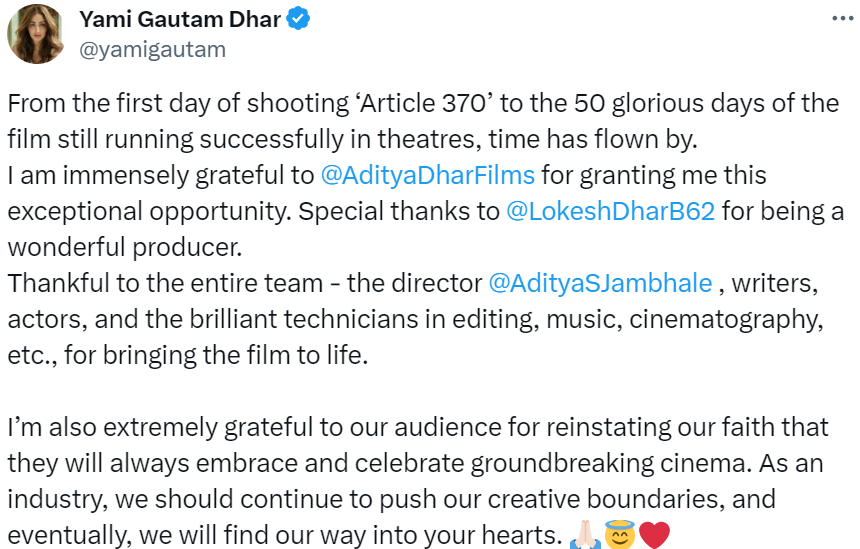 yami article370 complete 50days