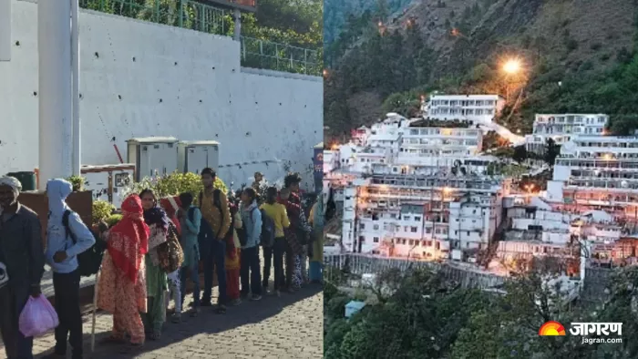 मां वैष्णो देवी के दर्शन के लिए उमड़ा श्रद्धालुओं का जन सैलाब।
