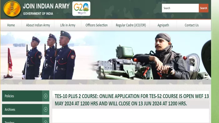 Indian Army TES 52 के लिए यहां से करें अप्लाई।