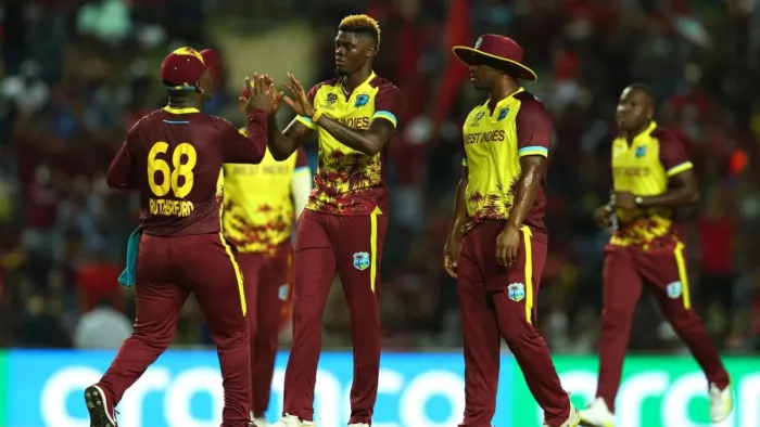 अल्जारी जोसेफ ने न्यूजीलैंड के खिलाफ लिए चार विकेट। फोटो- ICC