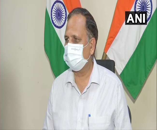 दिल्ली के स्वास्थ्य मंत्री सतेंद्र जैनः फोटो- एएनआइ