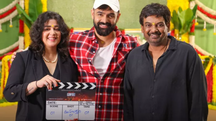 Double iSmart Ustaad Ram and director Puri Jagannadh started shooting. Photo- Twitter