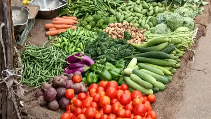 बारिश के मौसम में सब्जियों के दाम बढ़े।