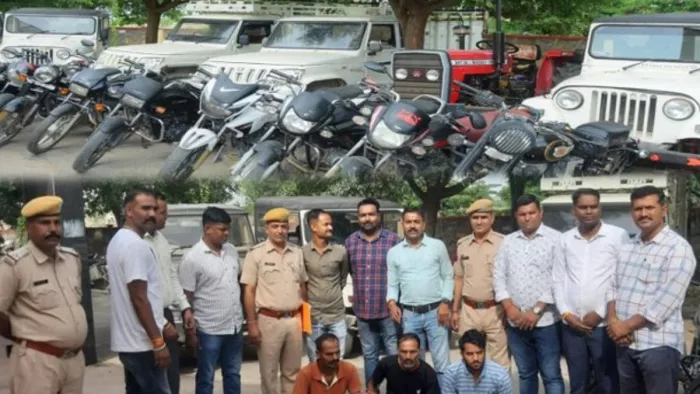 अजमेर जिला पुलिस की स्पेशल टीम ने तीन शातिर वाहन चोरों को गिरफ्तार किया। फोटो- @AjmerpoliceR