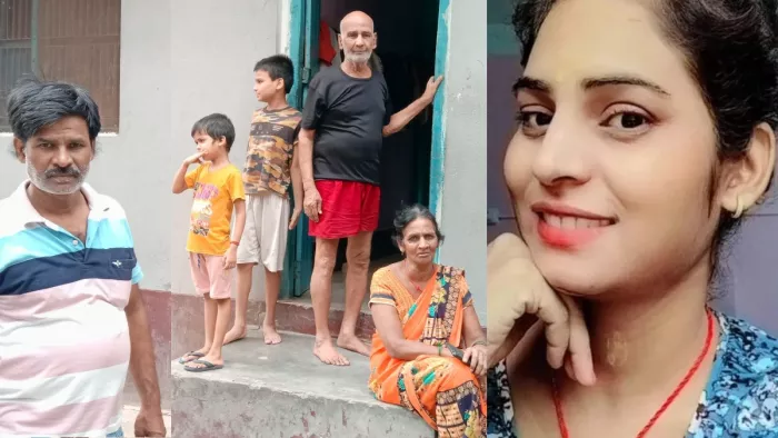 Bihar News: बक्सर में मौजूद सिपाही नीतू ठाकुर की मां, मामा और नाना।