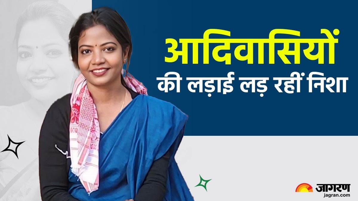 nisha bhagat fighting for tribal identity and sarna flag in gumla