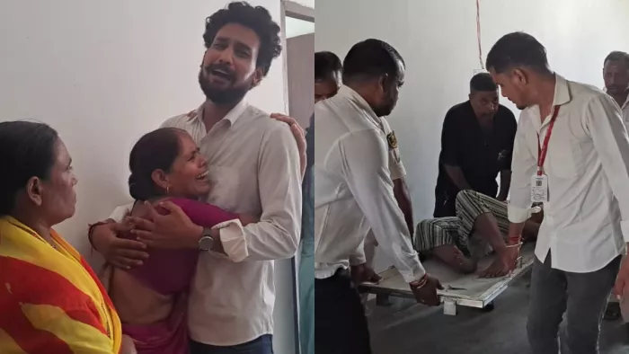 जमुई पॉलिटेक्निक कॉलेज की छात्रा ने फांसी लगाकर की खुदकुशी। रोते-बिलखते स्वजन (बाएं)