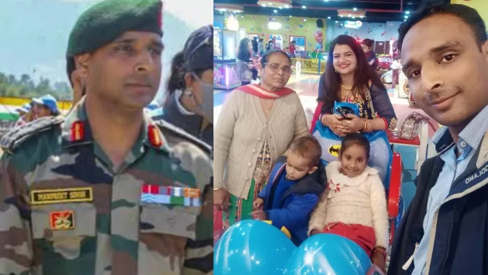 कश्मीर के अनंतनाग में आतंकवादियों के साथ मुठभेड़ में बलिदान देने वाले कर्नल मनप्रीत सिंह और उनका परिवार।