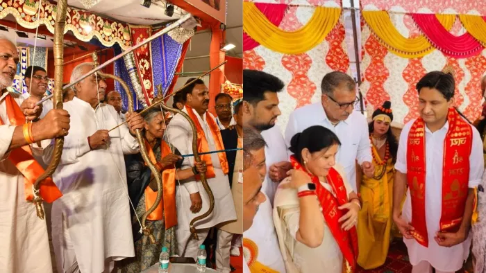 दशहरा उत्सव के दौरान हिसार में भूपेंद्र हुड्डा तो झज्जर में दीपेंद्र हुड्डा शामिल हुए