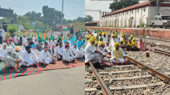 Farmers protest: कहीं हाईवे तो कहीं रेल ट्रैक पर बैठ किसानों ने जताया रोष।