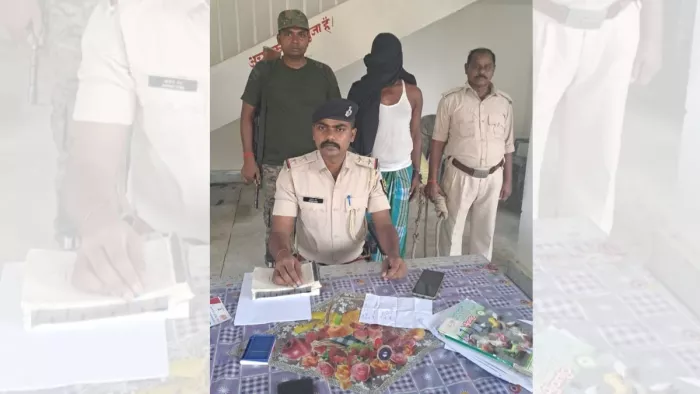 गया में गिरफ्तार इनामी नक्सली मुन्ना चंद्रवंशी। फोटो- जागरण