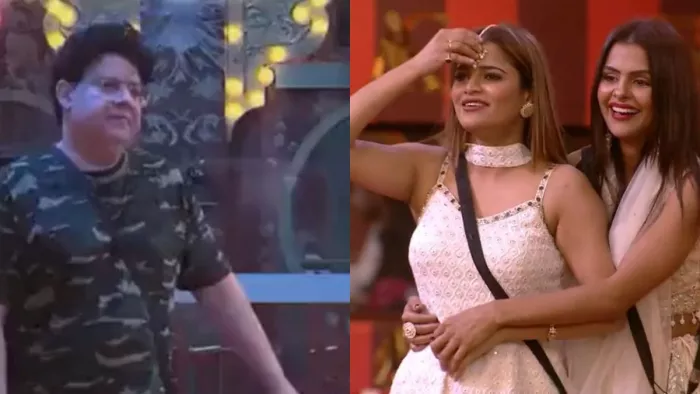File Photo of Sajid Khan Archana Gautam and Priyanka Chahar from Bigg Boss 16