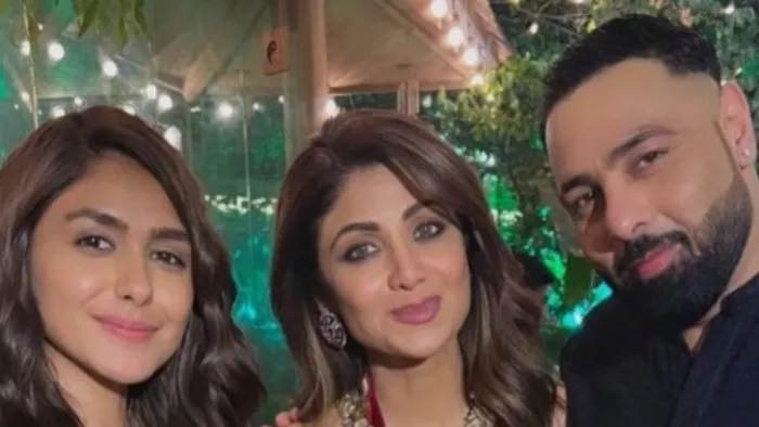 File Photo of Mrunal Thakur, Shilpa Shetty and Badshah. Photo Credit: Instagram