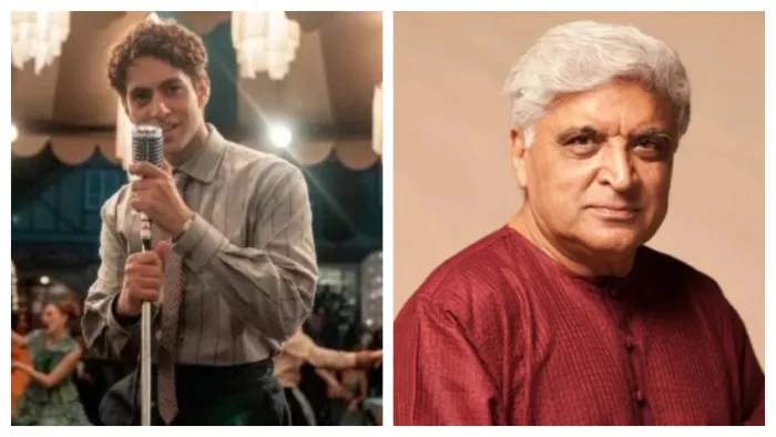 Agastya Nanda from The Archies and File Photo of Javed Akhtar
