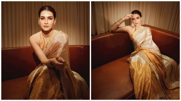 Kriti Sanon Tissue Saree: टिशू साड़ी में कृति सेनन का रॉयल लुक