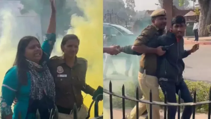 हिरासत में ली गई नीलम और अमोल।